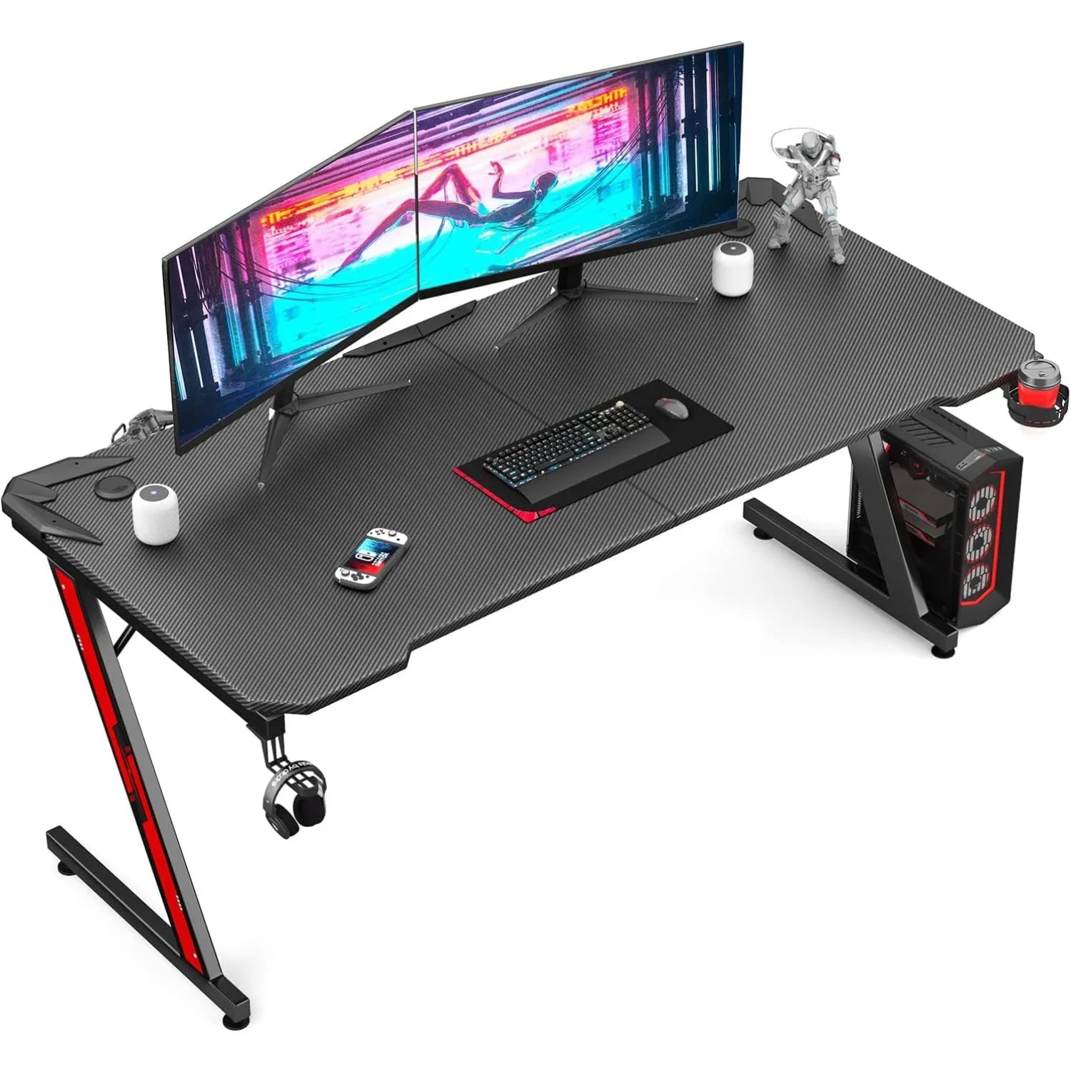 Gaming Desk Computer Desk with Carbon Fiber