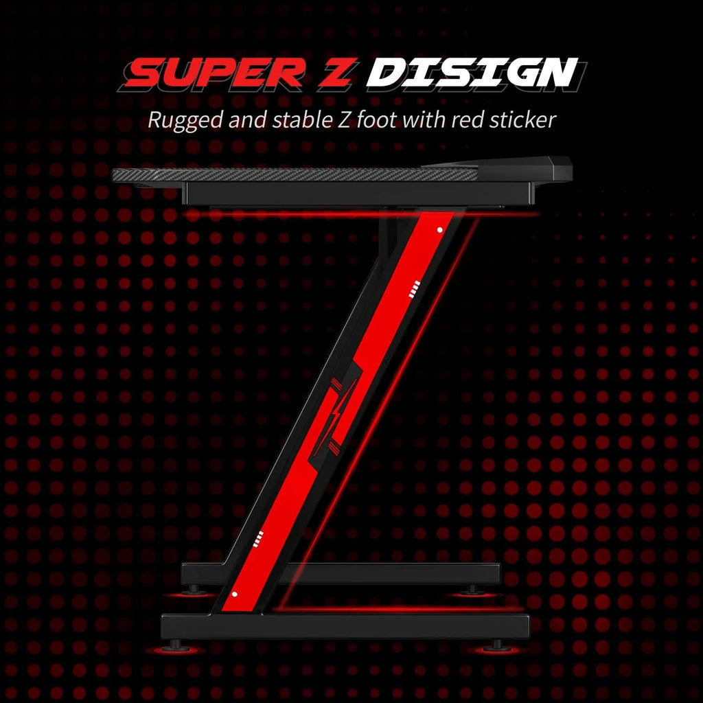 Gaming Desk Computer Desk with Carbon Fiber